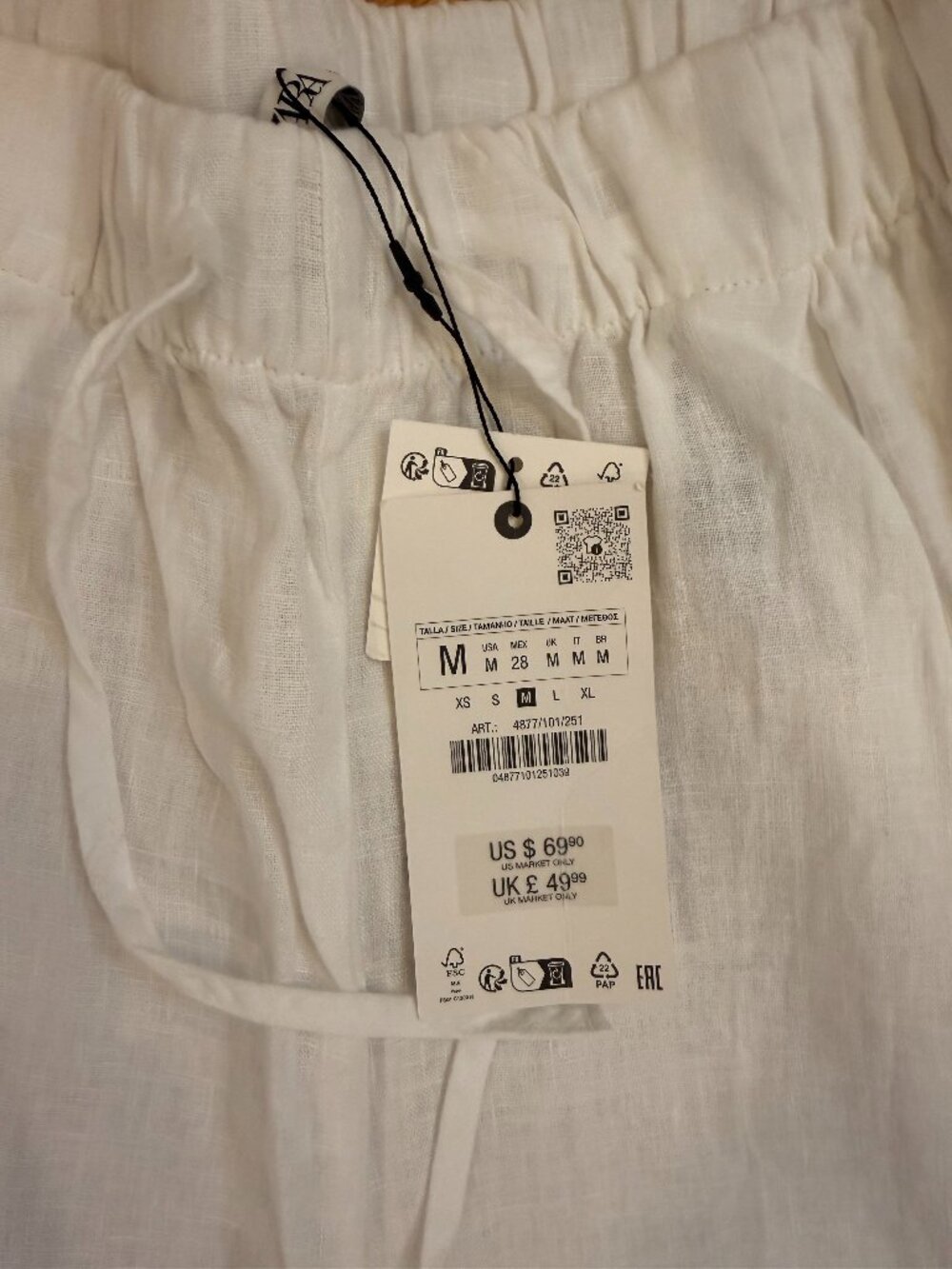 White Wide Leg Linen Pants